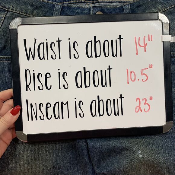 Wildfox Size 24 Baggy Crop Jeans Da Vinci Distressed Paint Splatter Loose Fit - Picture 8 of 8